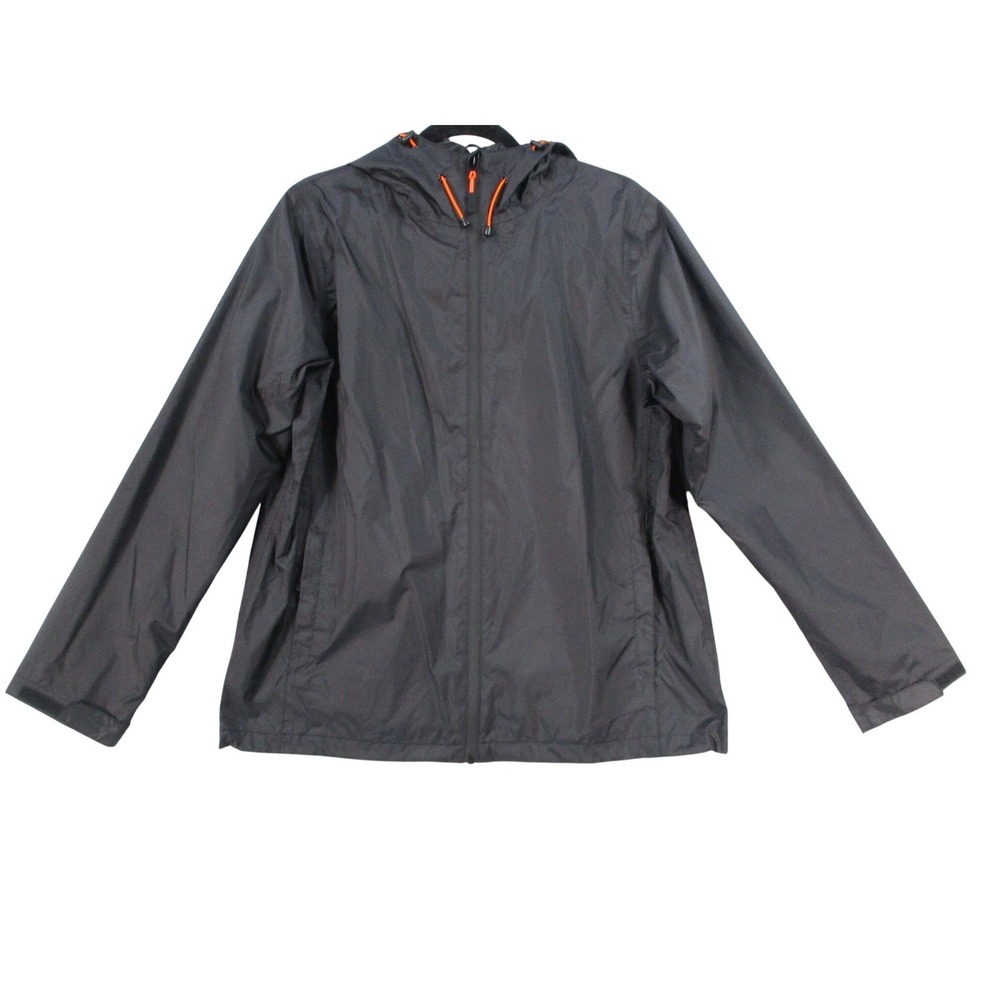 Unbranded Charcoal Grey Waterproof Hooded Rain Jacket Windbreaker RN 148225